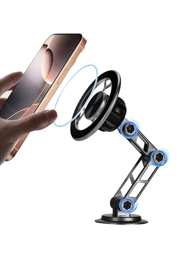 Magnetic Car Phone Holder 1080° Car Mobile Holders Suction Cup Navigation Bracket Stand Adjustable and Folding Car Mount For Iphone12 16 13, Samsung, Huawei, Motorola  - Image 1