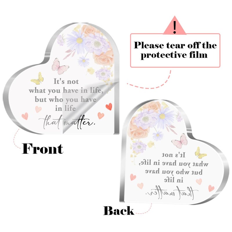 aPamr Gift for Friend Acrylic Heart Sign Friendship Gift for Woman Bestie Friend Coworker Birthday Going Away Retirement It's Not What You Have in Life Sign Plaque Gift for Friends Desk Decor A544 - Image 2