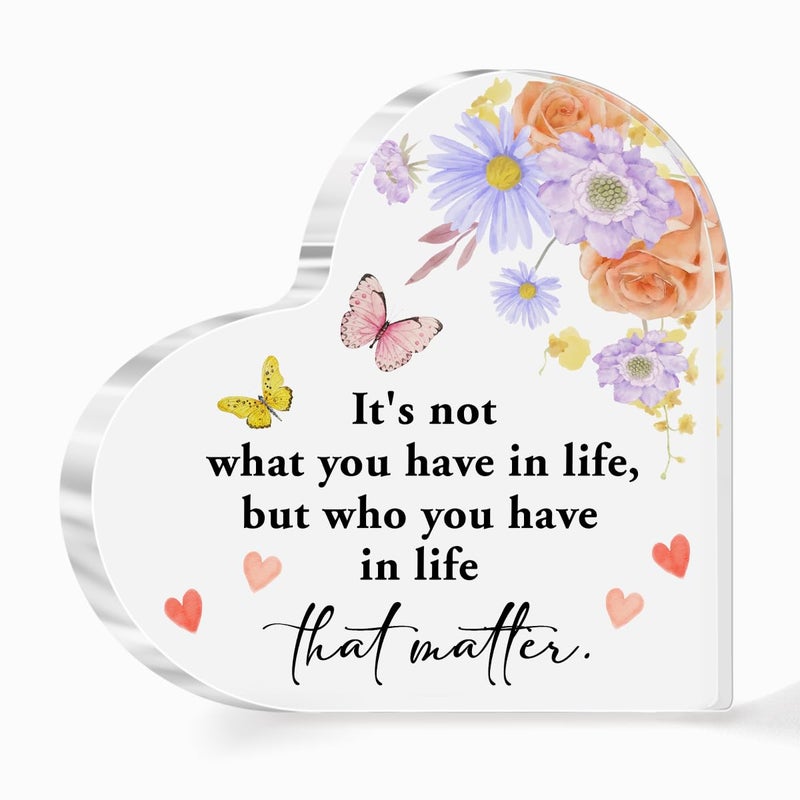 aPamr Gift for Friend Acrylic Heart Sign Friendship Gift for Woman Bestie Friend Coworker Birthday Going Away Retirement It's Not What You Have in Life Sign Plaque Gift for Friends Desk Decor A544 - Image 1