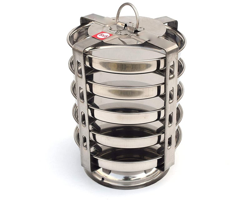 BLeaf Stainless Steel - 5 Plate Thatte Idli Stand (5 Plates, 5 Idli) - Image 1