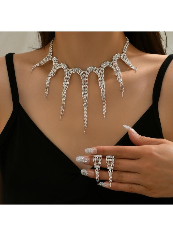 Europe And The United States Necklace Suit Earrings Jewelry Suit Banquet Dress Chain Fashion Joker Bridal Jewelry