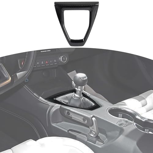 JOSHELA for Mustang Gear Shift Panel Trim Cover Fit for Ford Mustang 2024 upManual Transmission Black Carbon Fiber Interior Accessories 1pcs - Image 1