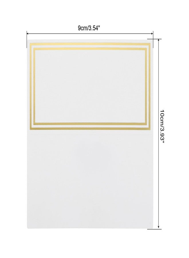 ميكسينيتي بطاقات أماكن جلوس من ميكانيكسي، ٢٠ قطعة، بطاقات أسماء قابلة للطباعة بخطوط متوازية، مناسبة لترتيب الطاولات، حفلات الزفاف، حفلات العشاء، والمناسبات، وحجز المقاعد، لون أبيض ذهبي بخط مزدوج - Image 2