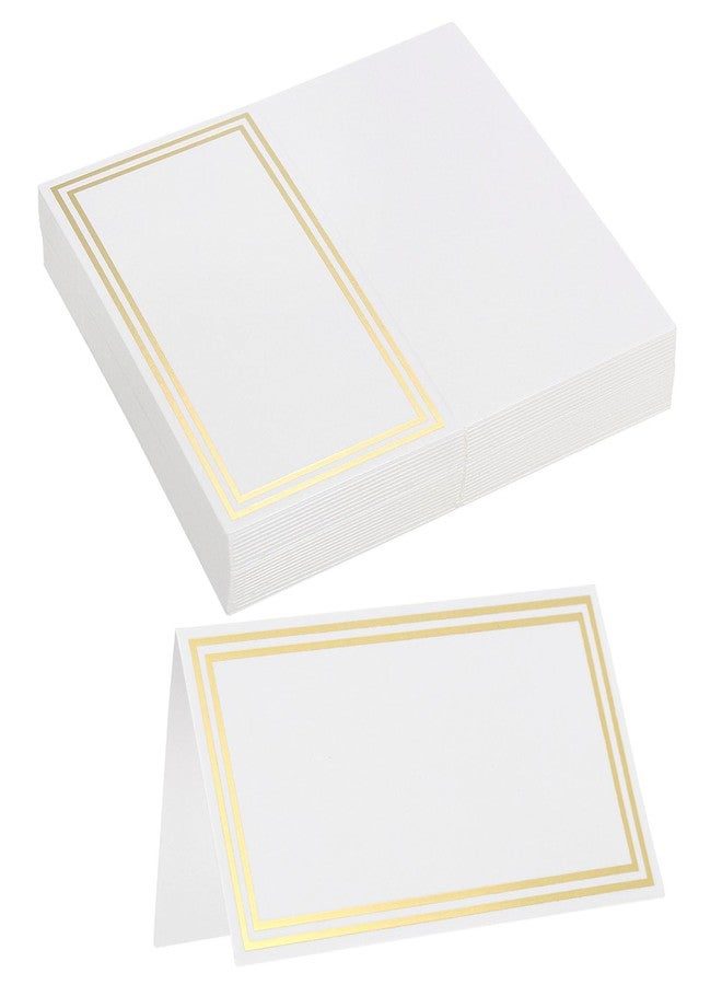 ميكسينيتي بطاقات أماكن جلوس من ميكانيكسي، ٢٠ قطعة، بطاقات أسماء قابلة للطباعة بخطوط متوازية، مناسبة لترتيب الطاولات، حفلات الزفاف، حفلات العشاء، والمناسبات، وحجز المقاعد، لون أبيض ذهبي بخط مزدوج - Image 1