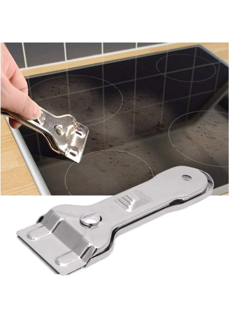 Multi-Functional Glass Razor Blade Scraper For Glass, Glass Stove Top Cleaner And Scraper for Oven Cooker Window  - Image 1