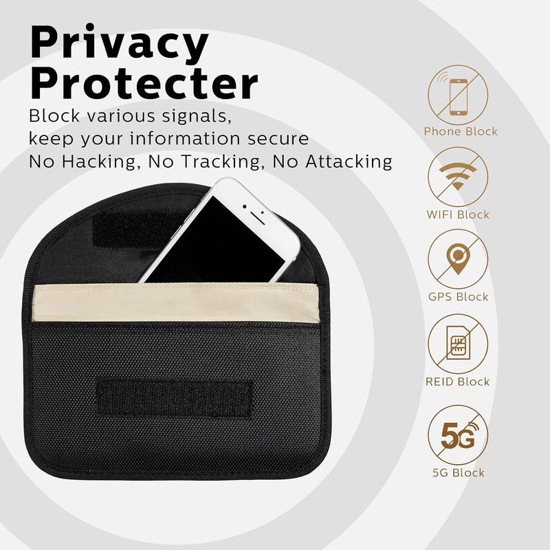 Frienda 4 Pieces Faraday Bags for Key Fob Protection and RFID Signal Blocking - Image 3