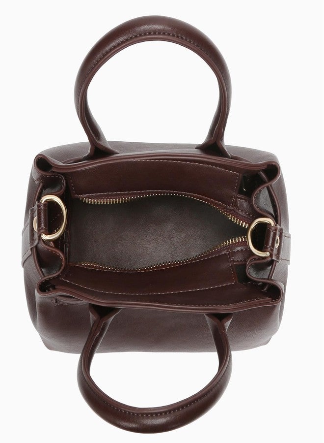 CATSEA Small Top Handle Bag Designer Handbags for Women, Faux Leather Crossbody Bags Vintage Luxury Satchel Purse - Image 4
