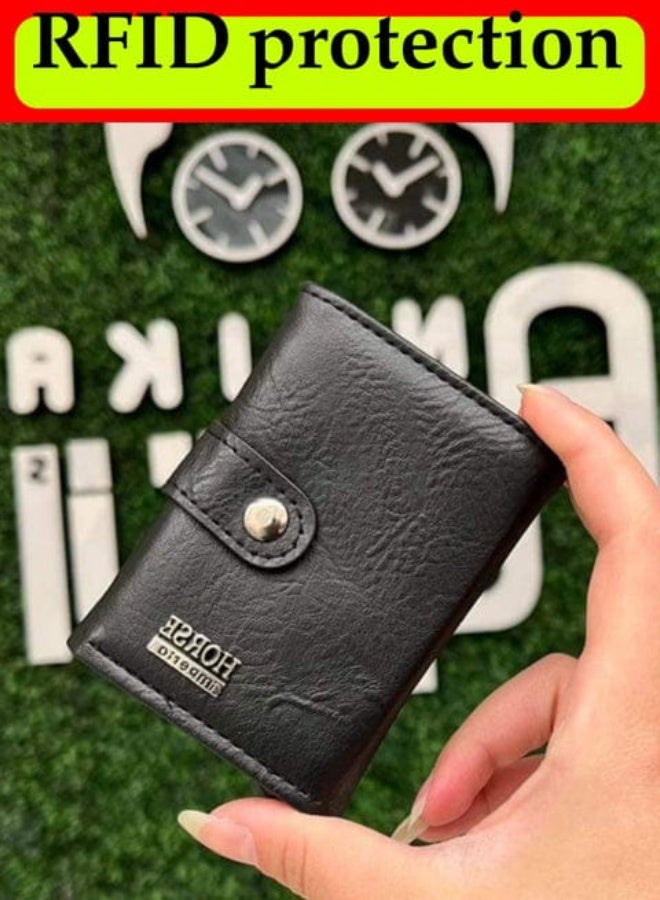 Horse Luxury Leather Wallet for Men – Slim Design with Metal Card Holder & RFID Protection, Smart Storage for Cash & Cards, Durable and Stylish for Everyday Use - Image 3