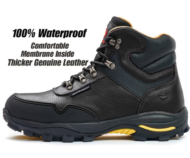 SUREWAY Men's 6" Soft Toe Heavy Duty Waterproof Work Boot - Leather,Lace Up,Oil/Slip Resistant Dual-Density Comfortable EH Construction Industrial Ankle Safety Men Work Boots, Roofing, Hunting - Image 2