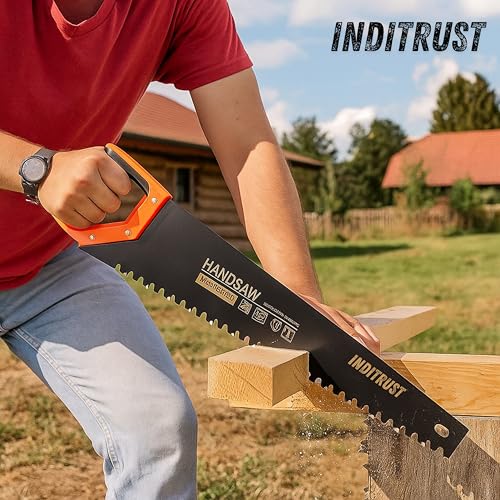 Inditrust 24" 600mm منشار يدوي بأسنان مغطاة بكربيد للأقواس/الخرسانة/سيبوركس لقطع الطوب، شفرات قطع الأسمنت مع مقبض PVC - Image 5
