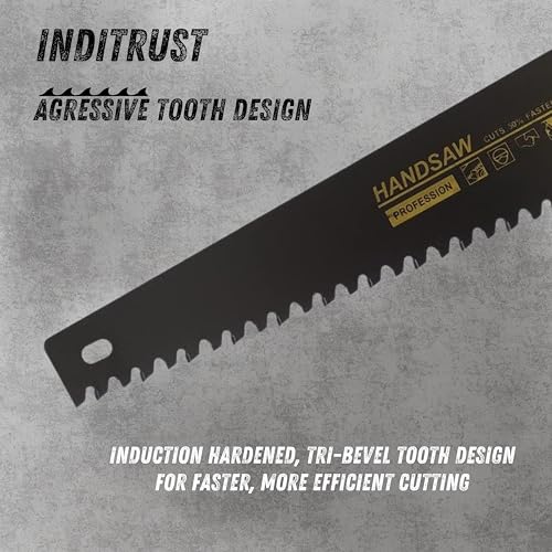 Inditrust 24" 600mm منشار يدوي بأسنان مغطاة بكربيد للأقواس/الخرسانة/سيبوركس لقطع الطوب، شفرات قطع الأسمنت مع مقبض PVC - Image 3