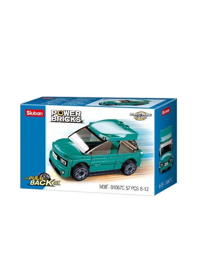 Sluban Sluban - Power Bricks Cyan Electric Vehicle Model 3 57 Pieces - M38-B1067C  - Image 1