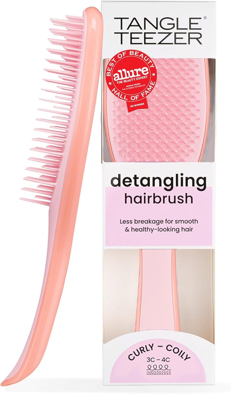 TANGLE TEEZER Multiple options | The Naturally Curly Wet Detangler Hairbrush for 3C to 4C Hair | Reduces Frizz | Mango & Pink Consistent single item quality - Image 1