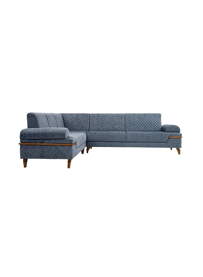 ROYAL FURNITURE كنبة زاوية التان على شكل حرف L 300x213x92 سم، لون رمادي  - Image 1