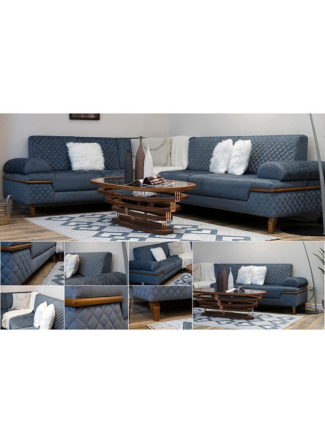 ROYAL FURNITURE كنبة زاوية التان على شكل حرف L 300x213x92 سم، لون رمادي  - Image 3
