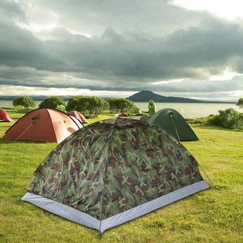 Harions Polyester Portable Foldable Military Picnic Camping Waterproof 2/4 Person Dome Tent (Army Green) (2 Person) - Image 3