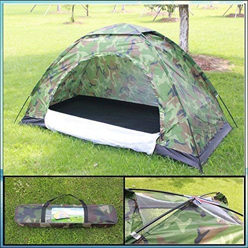 Harions Polyester Portable Foldable Military Picnic Camping Waterproof 2/4 Person Dome Tent (Army Green) (2 Person) - Image 2