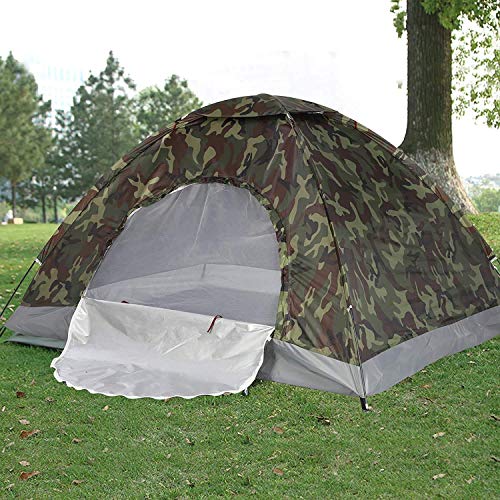 Harions Polyester Portable Foldable Military Picnic Camping Waterproof 2/4 Person Dome Tent (Army Green) (2 Person) - Image 1