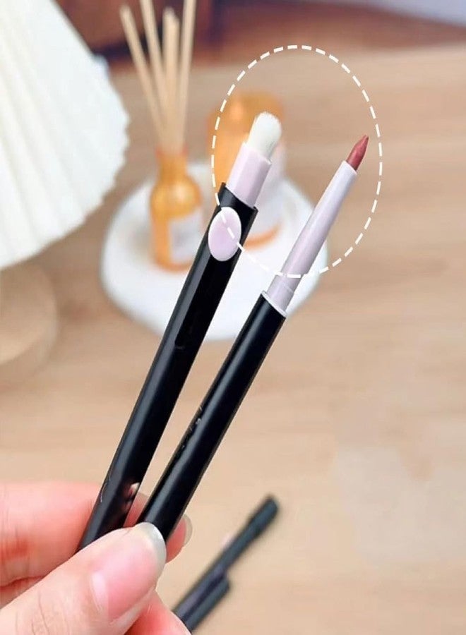LARYNX Lip Liner With Brush for Women | Double Ended Lip Brush 3D Lip Pencil | Lip Makeup Pen Long Lasting Waterproof Matte Ultra Fine Lip Liner With Brush for women (Nude Brown, 1 pcs) - Image 3