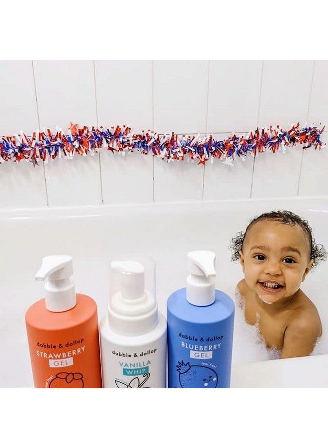 دابل & دولوب حزمة الولايات المتحدة الأمريكية 3 في 1 غسول الجسم والشامبو الطبيعي للأطفال، خالٍ من البارابين والكبريتات، نباتي خالٍ من الدموع، الفراولة والفانيليا والتوت (مجموعة من 3) - Image 5