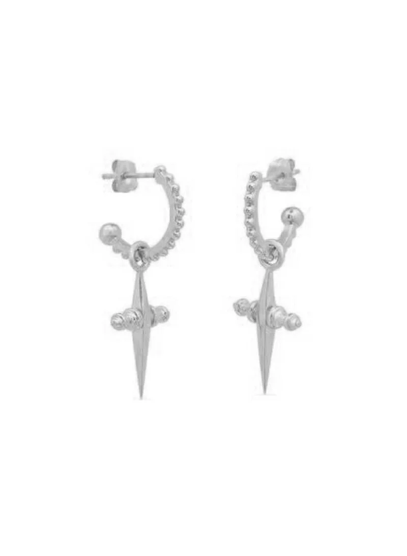 LUV AJ Mini Cross Hoops-Silver