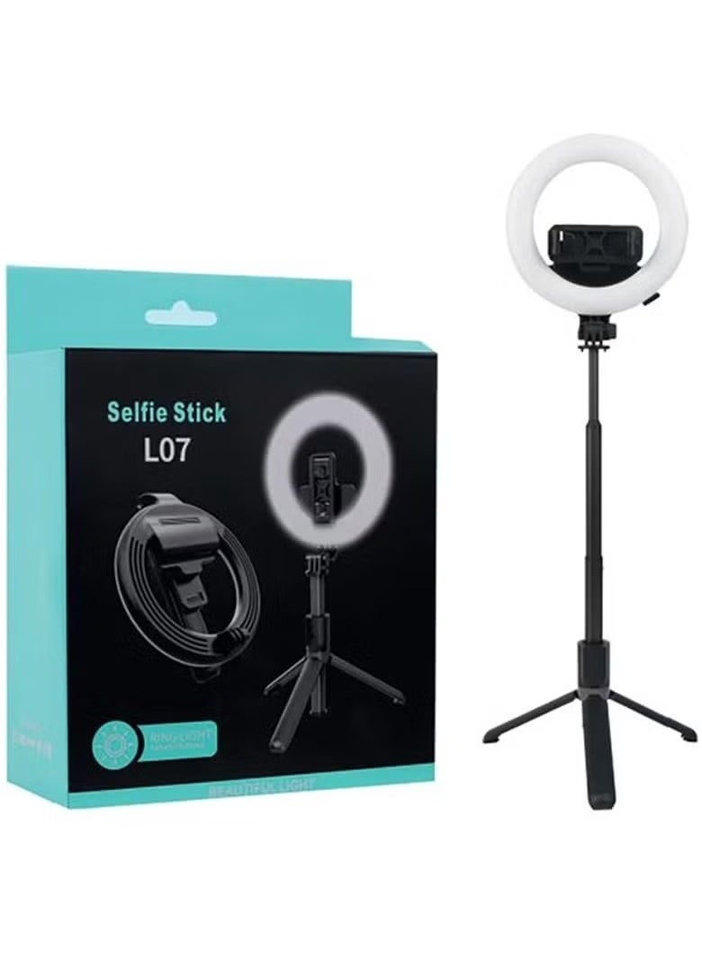 A ZONE L07 Ring Light Foldable Wireless Selfie Stick Tripod  - Image 4