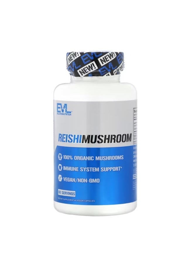 EVLUTION NUTRITION Reishi Mushroom 60 Veggie Capsules  - Image 1