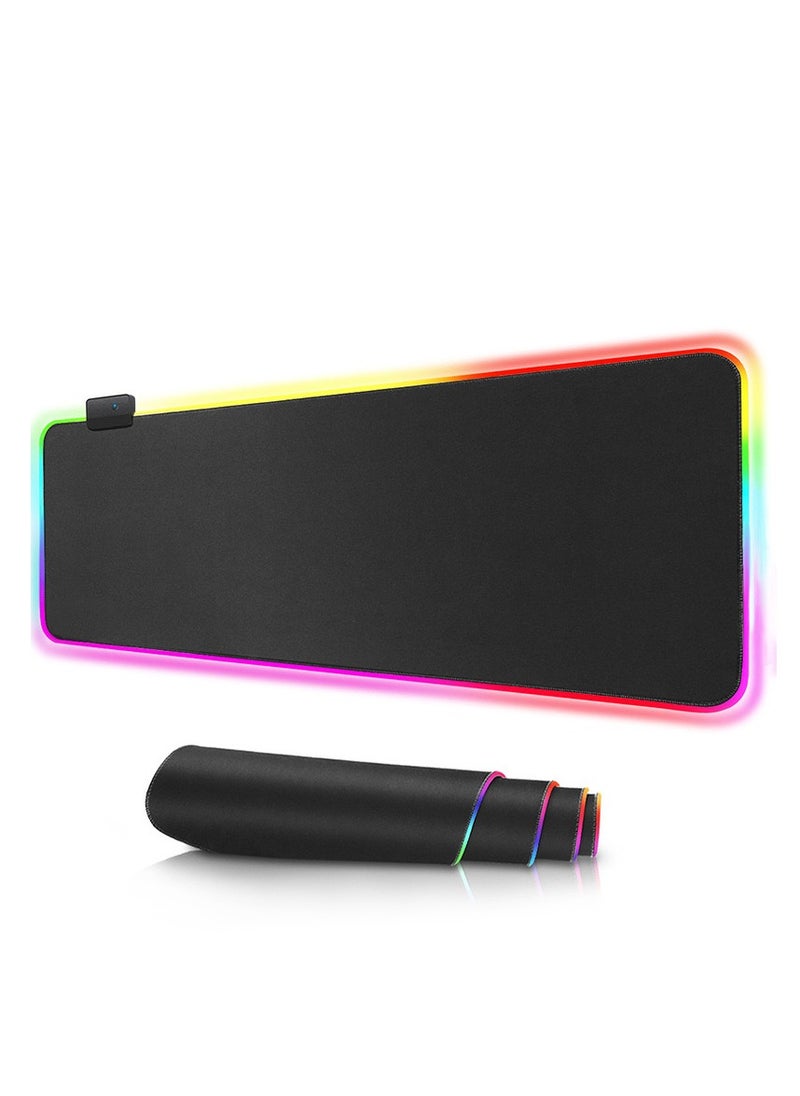 Generic Game luminous RGB keyboard and mouse pad, thickened anti slip LED desk pad 300x800mm  - Image 1