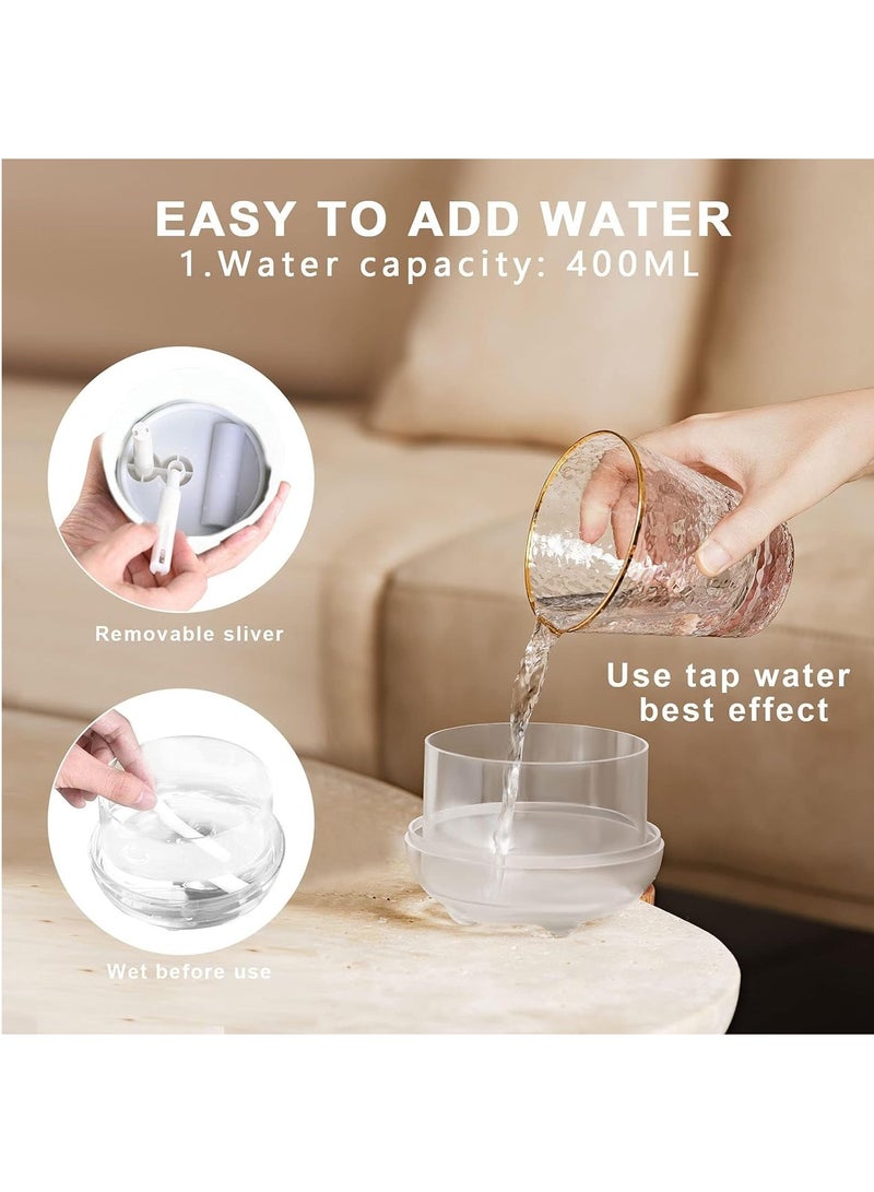 KASTWAVE Cool Mist Humidifier, 400ml Mini Portable Humidifier with Adjustable Double spray Personal Humidifier For Bedroom Kids Office Desktop Home, White - Image 4