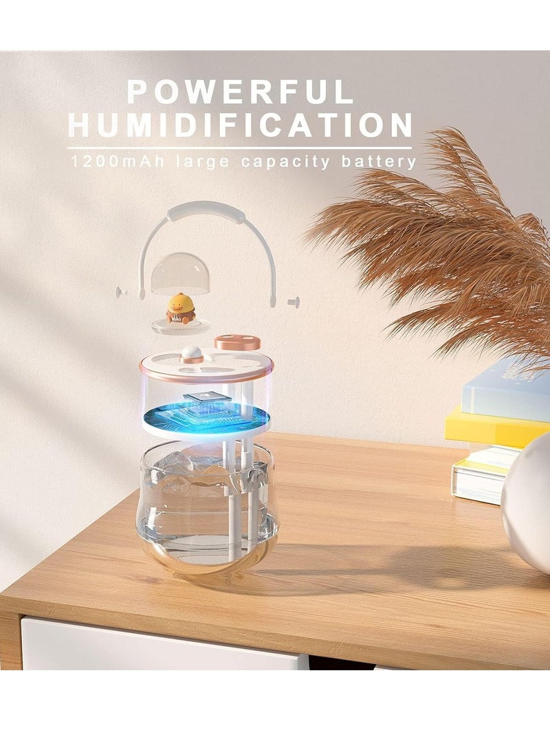 KASTWAVE Cool Mist Humidifier, 400ml Mini Portable Humidifier with Adjustable Double spray Personal Humidifier For Bedroom Kids Office Desktop Home, White - Image 3