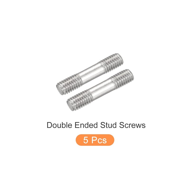 METALLIXITY Double Ended Stud Screws (M5 Thread 25mm Length) 5pcs, 304 Stainless Steel Dual Threaded Rod Bolts - for House Maintenance - Image 5