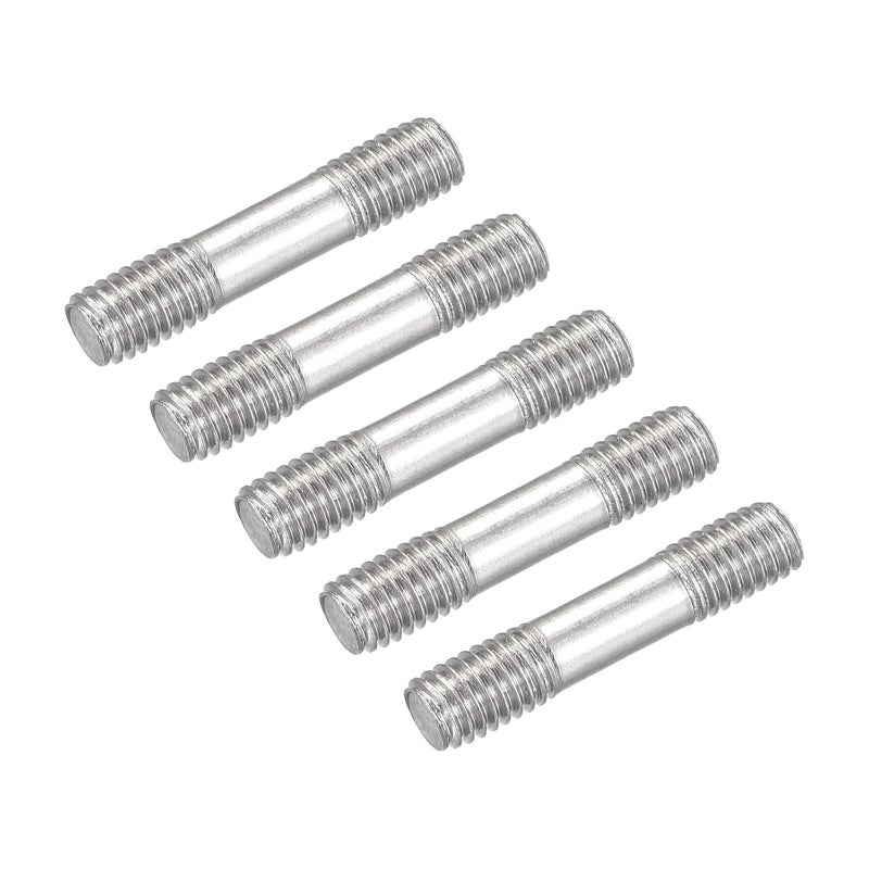 METALLIXITY Double Ended Stud Screws (M5 Thread 25mm Length) 5pcs, 304 Stainless Steel Dual Threaded Rod Bolts - for House Maintenance - Image 1