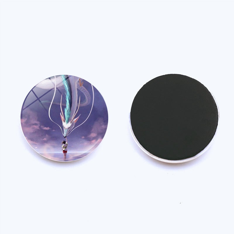 ملصقات ثلاجة هاياو ميازاكي أنمي ألف وشهيرو، ملصقات زجاجية كريستالية إبداعية، ملصقات مغناطيسية للسبورة البيضاء 30 مم - Image 4