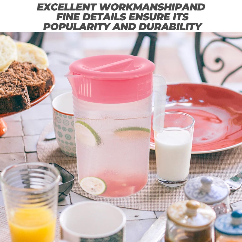 Large 2000ml Rose Water Jug With Handle And Scale Plastic Pitcher For Cold Beverages - Image 4