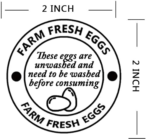 Besttile 2 Inch Farm Fresh Eggs Carton Labels Farm Fresh Egg Unwashed Stickers Egg Handling Labels Self Adhesive Egg Packaging Stickers for Chicken,Quail,Egg Packaging Stickers,500 Pcs Per Pack - Image 2