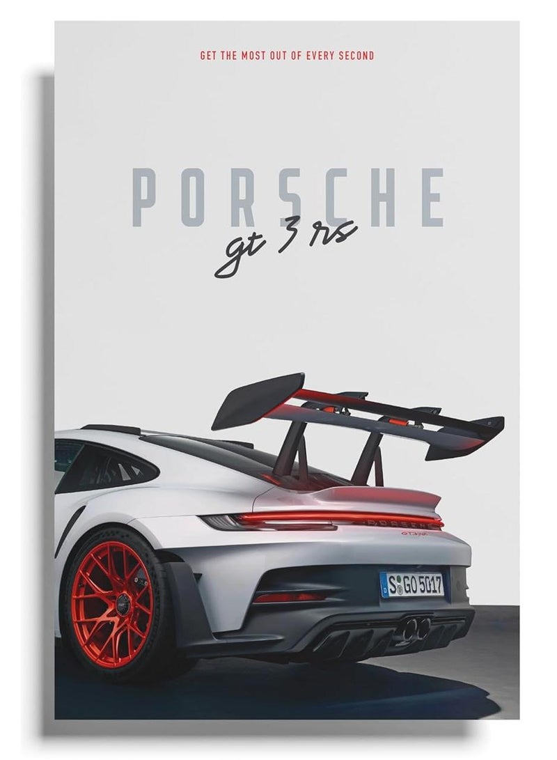 PodiumPe Porsche 911 GT3 RS Sports Car Poster for Walls GT3 Racing Cars A3 300 GSM Glossy No Frame
