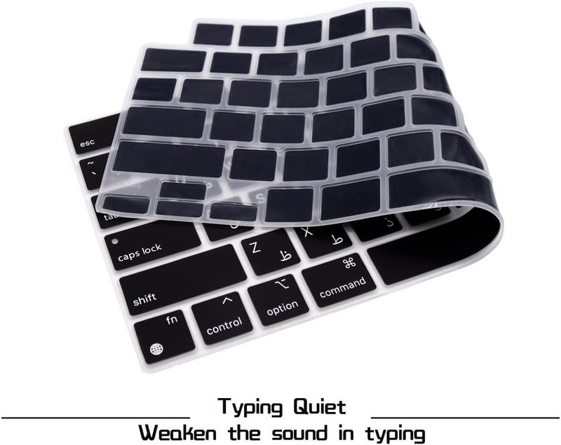 HRH Arabic Language Silicone Keyboard Cover Skin for MacBook 2026 Neo 13"(A18) & Air13.6 15"(M5-M2) & Pro14 16"(M5-M1) A3404 A3448 A3449 Dust Proof Protection Accessories - Image 3