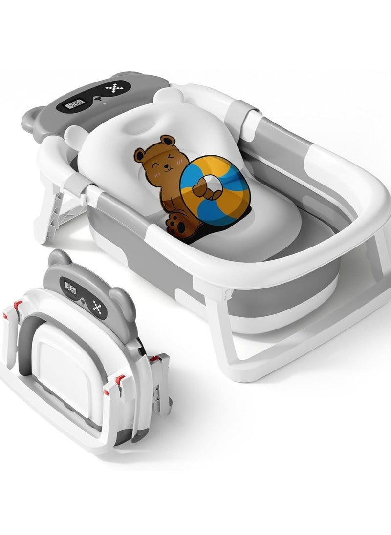Generic - Bathtub Portable With Baby Cushion, Collapsible Toddler Bath Tub for Kids, Foldable Infant Shower Basin, Anti Slip Skid Proof New Born Toddler Bathing Support - Image 1