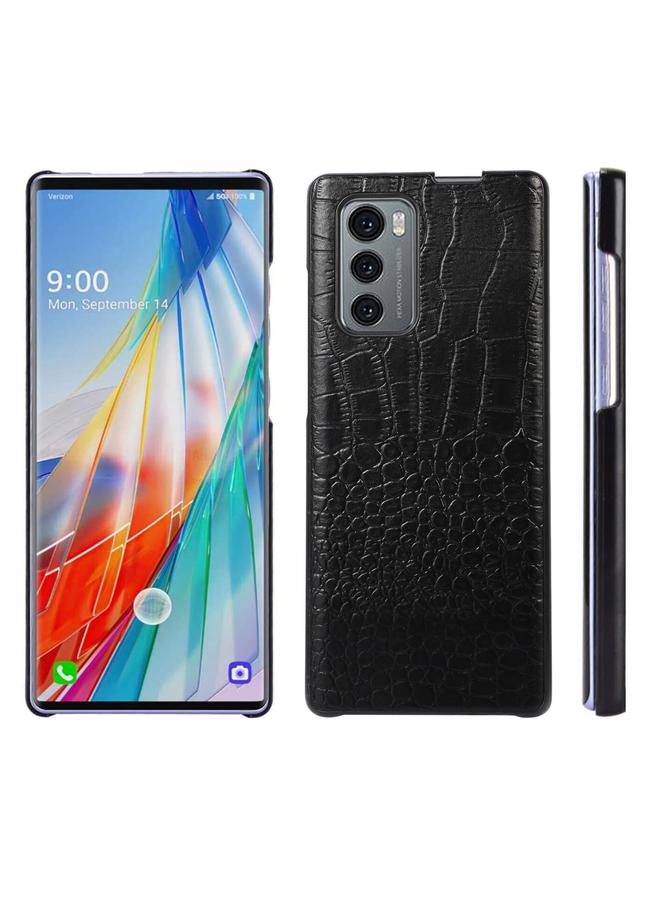 The Bros Case For LG Wing 5G Crocodile Top Layer Cowhide Leather Phone Case