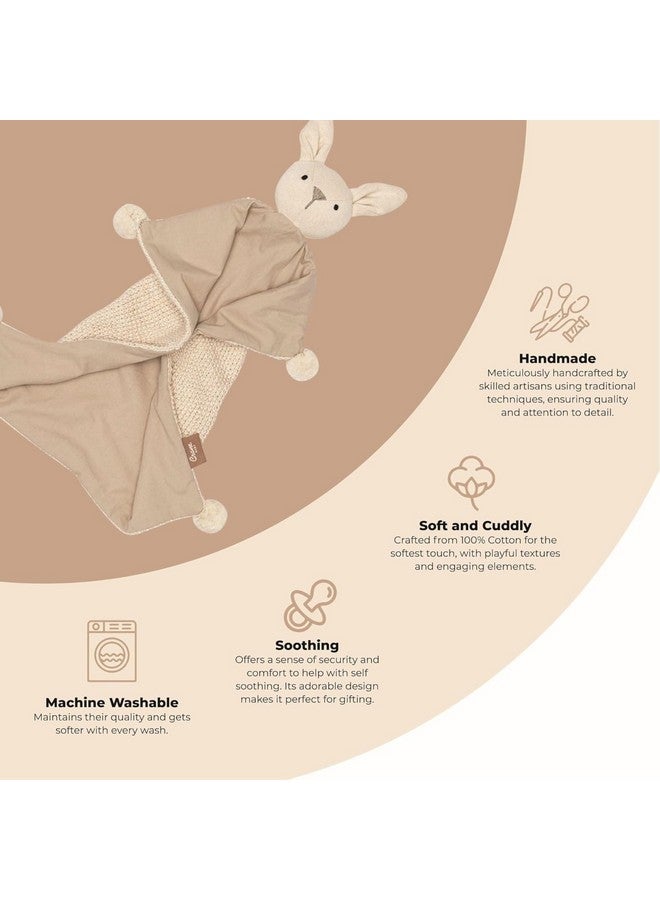 Crane BABY Crane Ollie The Bunny Lovey: 100% Organic Cotton Security Blanket - Image 2