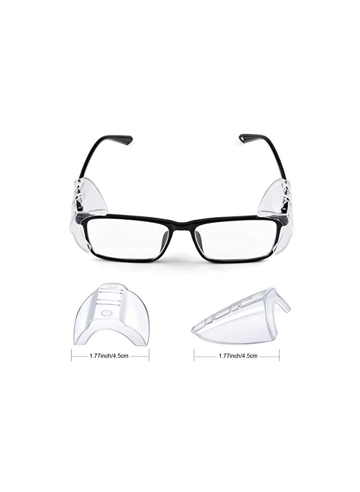 Excefore Side Shields for Eyeglasses Transparent Prescription Glasses, Safety Shields For Prescription Glasses,Slip on Clear Shields,Fits Small to Medium Eyeglasses Frames Protect(10 Pairs)  - Image 2