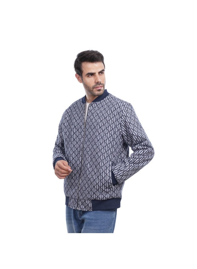 كوب جاكيت بومبر رجالي أنيق بأكمام طويلة - Image 1