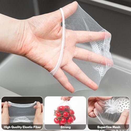 XGHSHW 600 PCS Disposable Mesh Sink Strainer Bags Kitchen Sink Strainer Mesh Bags Anti Clogging Elastic Sink Strainer Filter Mesh Bag for Collecting Kitchen Food Leftover Garbage - Image 3