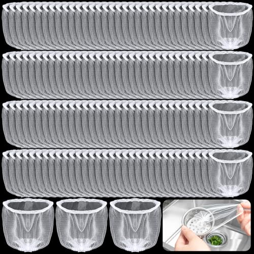 XGHSHW 600 PCS Disposable Mesh Sink Strainer Bags Kitchen Sink Strainer Mesh Bags Anti Clogging Elastic Sink Strainer Filter Mesh Bag for Collecting Kitchen Food Leftover Garbage - Image 1