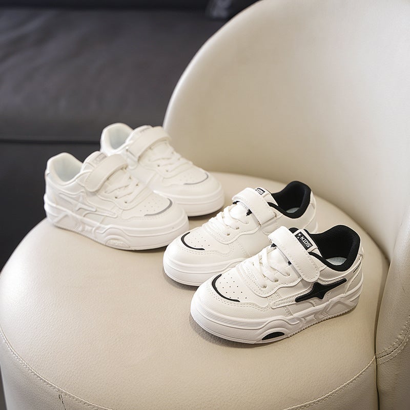 Children'S White Shoes 2025 Spring New Small Large Boys And Girls Students Korean Style Board Shoes Soft Sole Sports Casual Shoes - Image 2