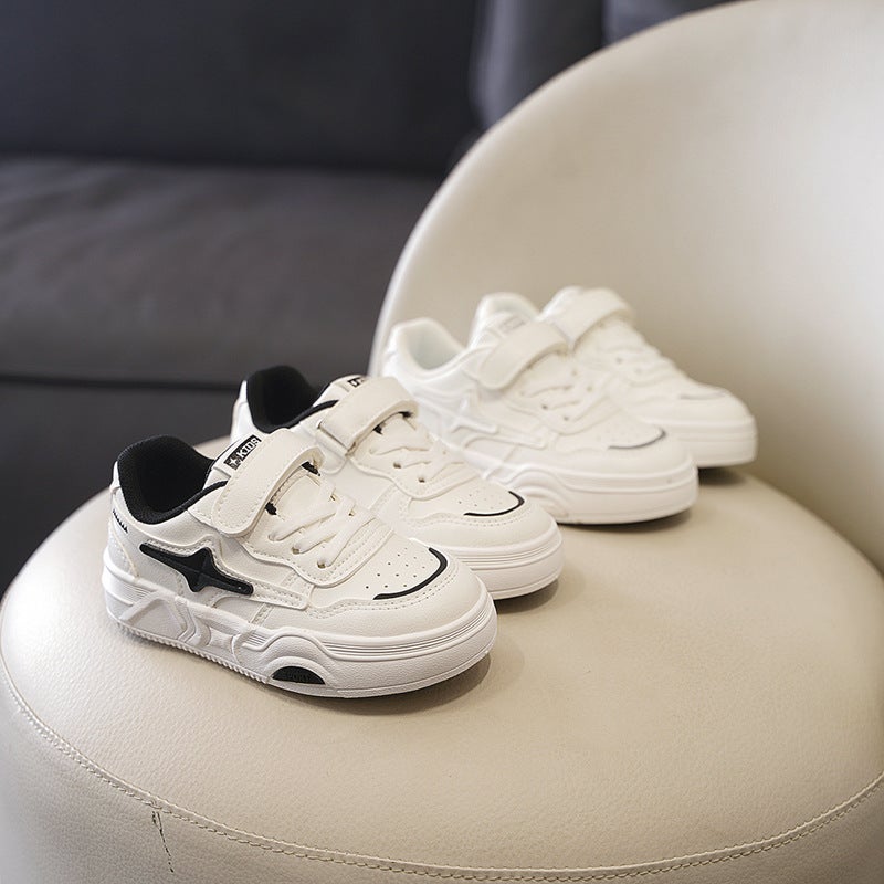 Children'S White Shoes 2025 Spring New Small Large Boys And Girls Students Korean Style Board Shoes Soft Sole Sports Casual Shoes - Image 3