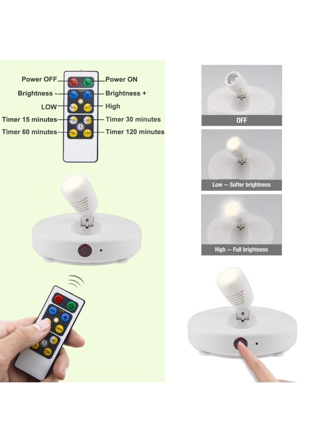Generic - Honwell  Wireless LED Spotlights 2 Pack Accent Lights Puck Lights with 2 Remote Indoor Closet Picture Lights with Rotatable Head Stick on Artwork Lighting for Paintings Display - Image 1
