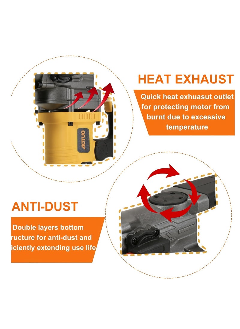 او تو او - AOTUO 1600W مثقاب دوار ثقيل | 1-1/4 بوصة SDS-Plus | وضعان للتشغيل | مضاد للاهتزاز وتقليل الضوضاء | قابض أمان | أداة هدم الخرسانة والبلاط | يشمل لقم الحفر والأزاميل - Image 1