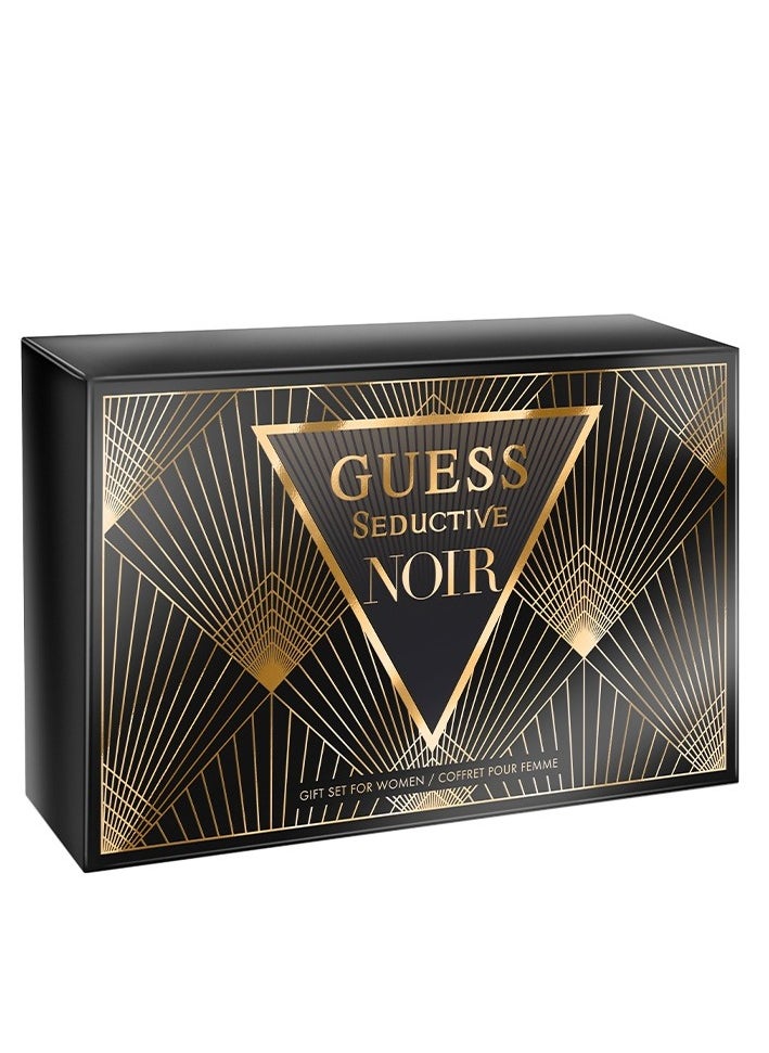 GUESS - Seductive Noir Set Edt 75ml +15ml +bl 100ml + Pouch - Image 1