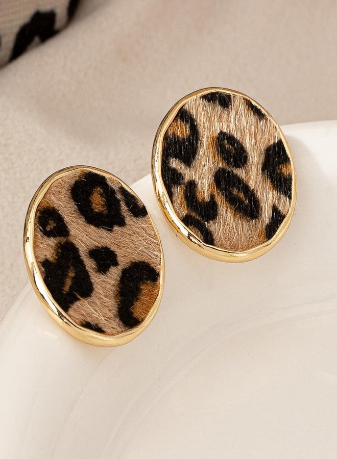 Novearring Heart Earrings for Women Leopard Heart Stud Earrings Chunky Gold Statement Jewelry Valentines Day Gifts for Her - Image 5
